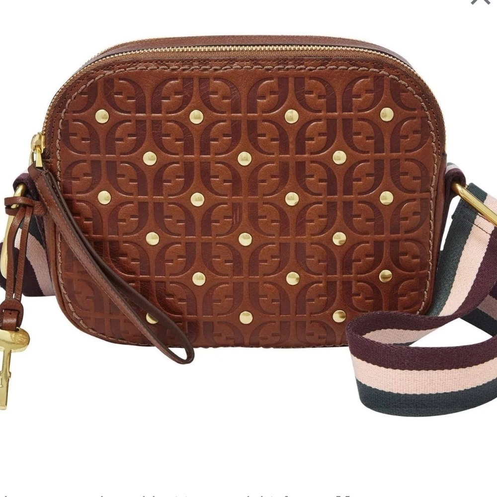 Fossil Elle Brown Leather Crossbody Bag